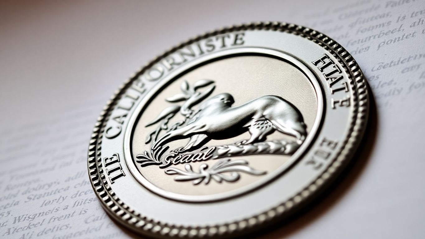California state seal on official document