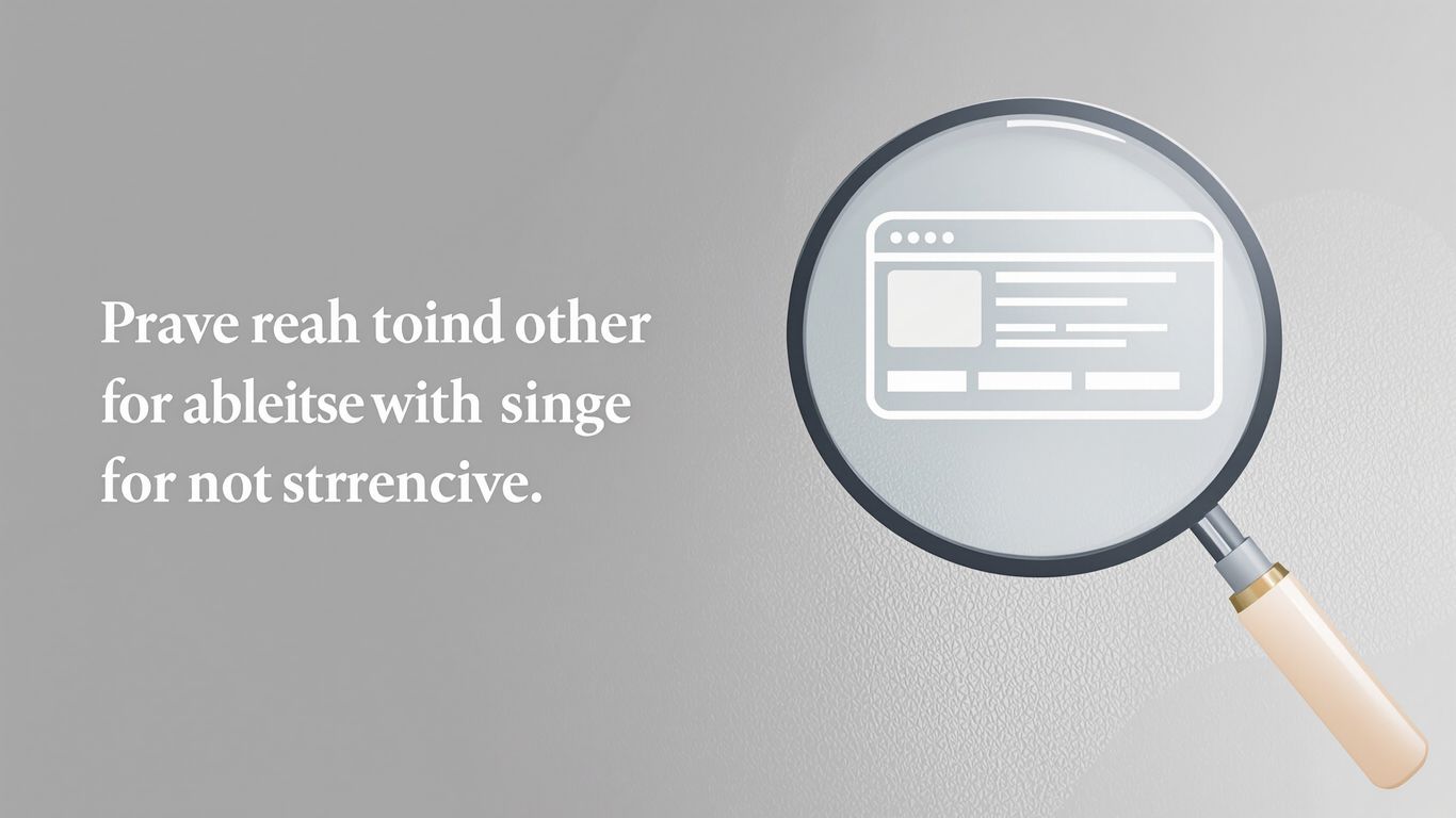 Magnifying glass inspecting website structure