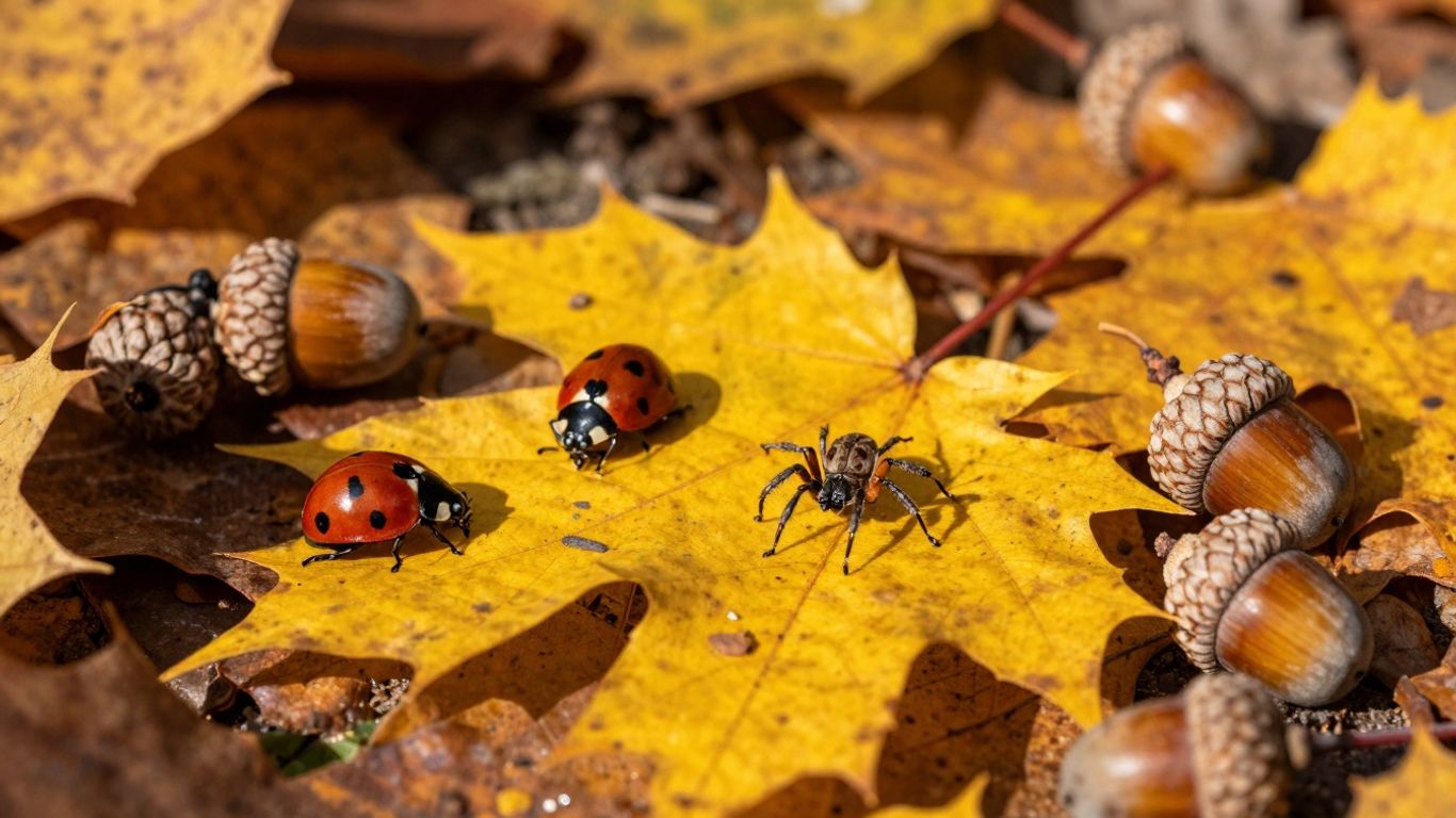 Fall insects and autumn leaves in Hamburg, NY.