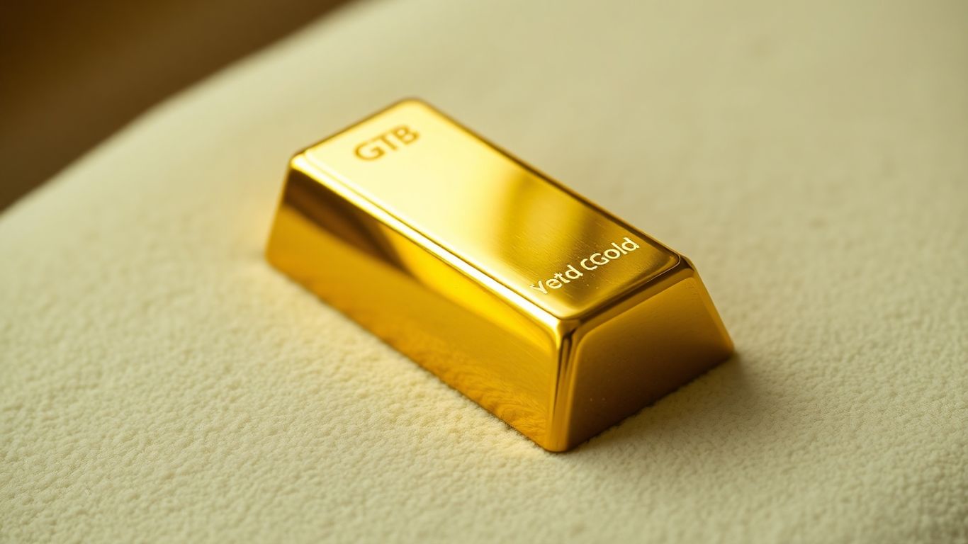 柔和背景上閃亮的金條。