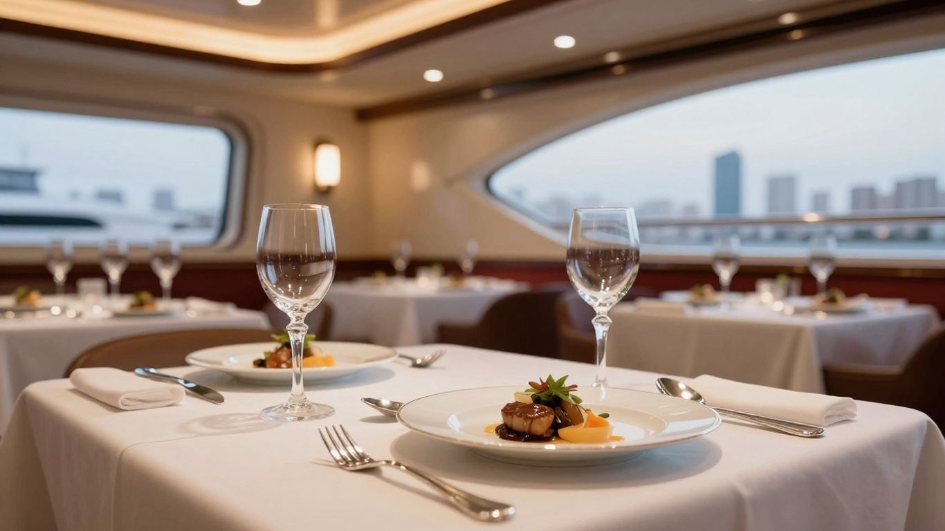 Elegant dining room at NYC's Yacht Club