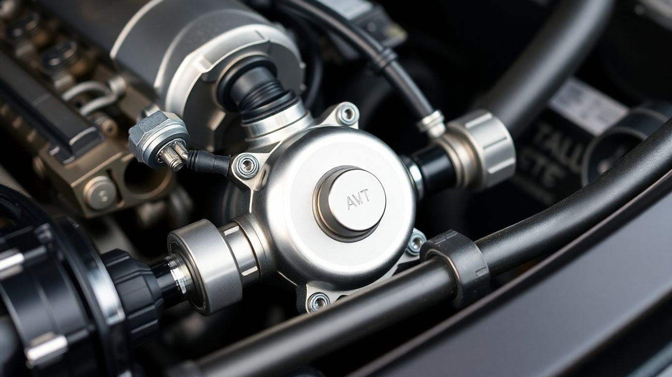 Mazda ABS pump and sensors in a car engine.