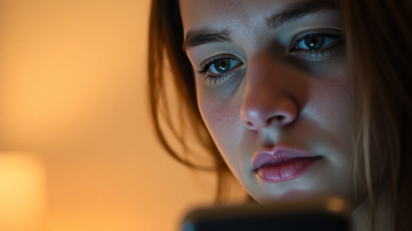 Person thinking about Instagram captions