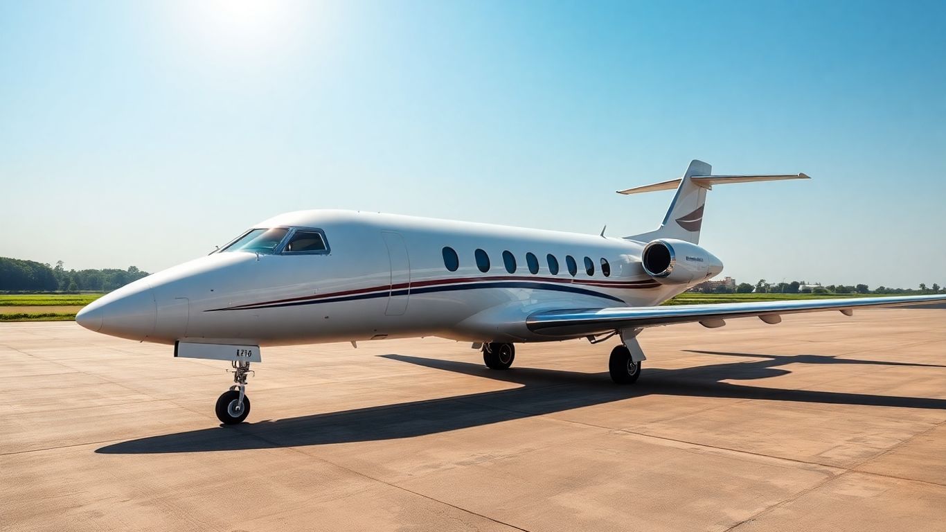 Private jet on tarmac in India