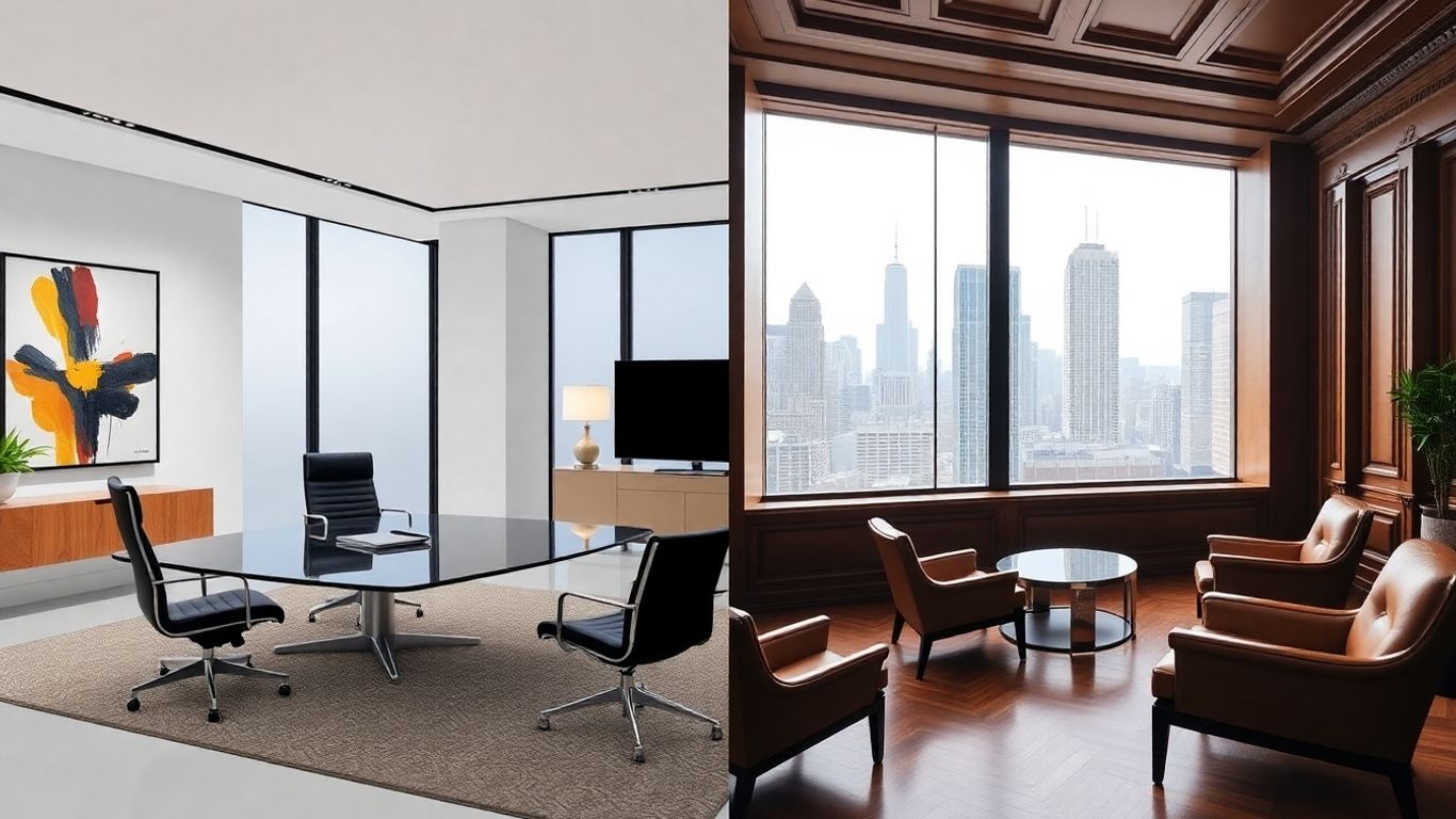 Hedge fund and investment bank office comparison