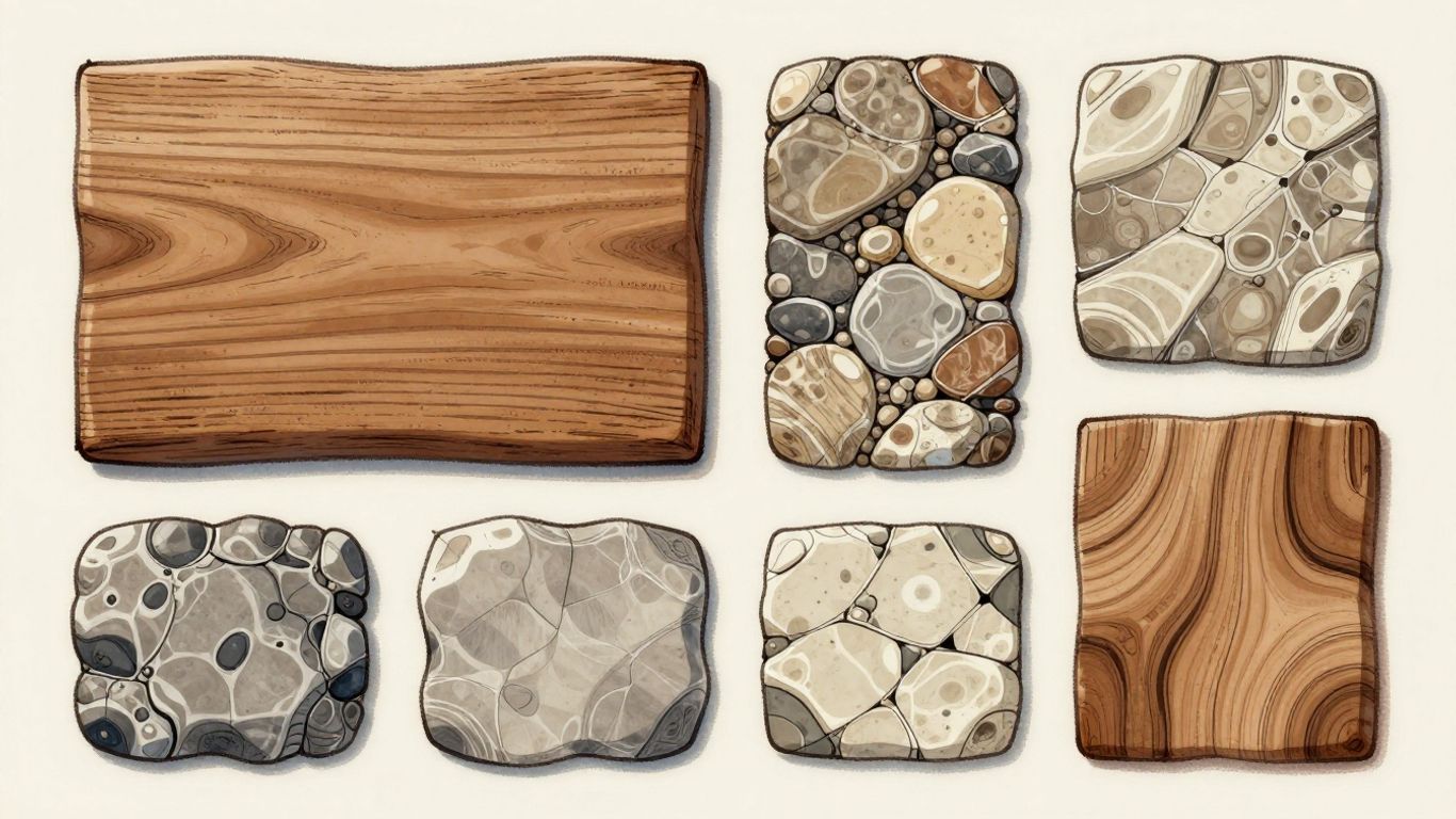 Diverse surface textures sketch