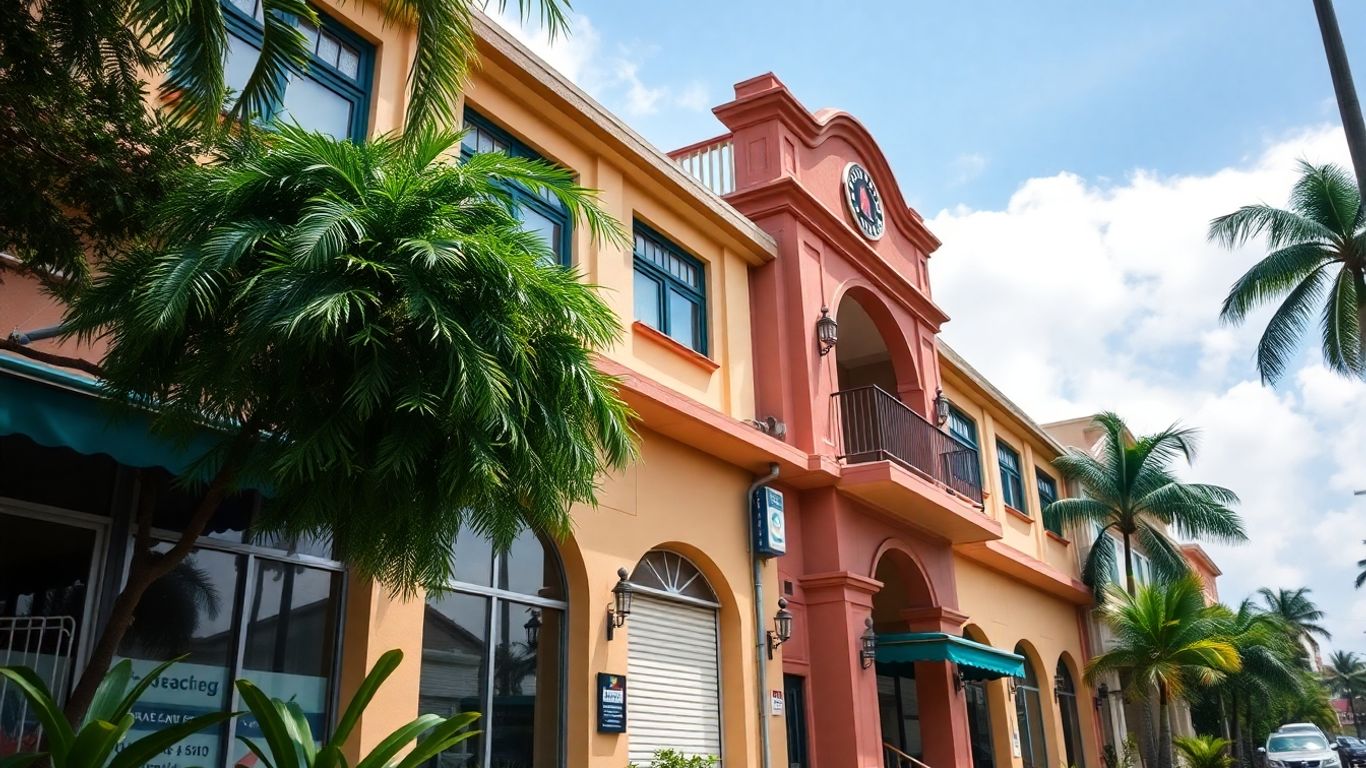 Jamaican commercial building exterior