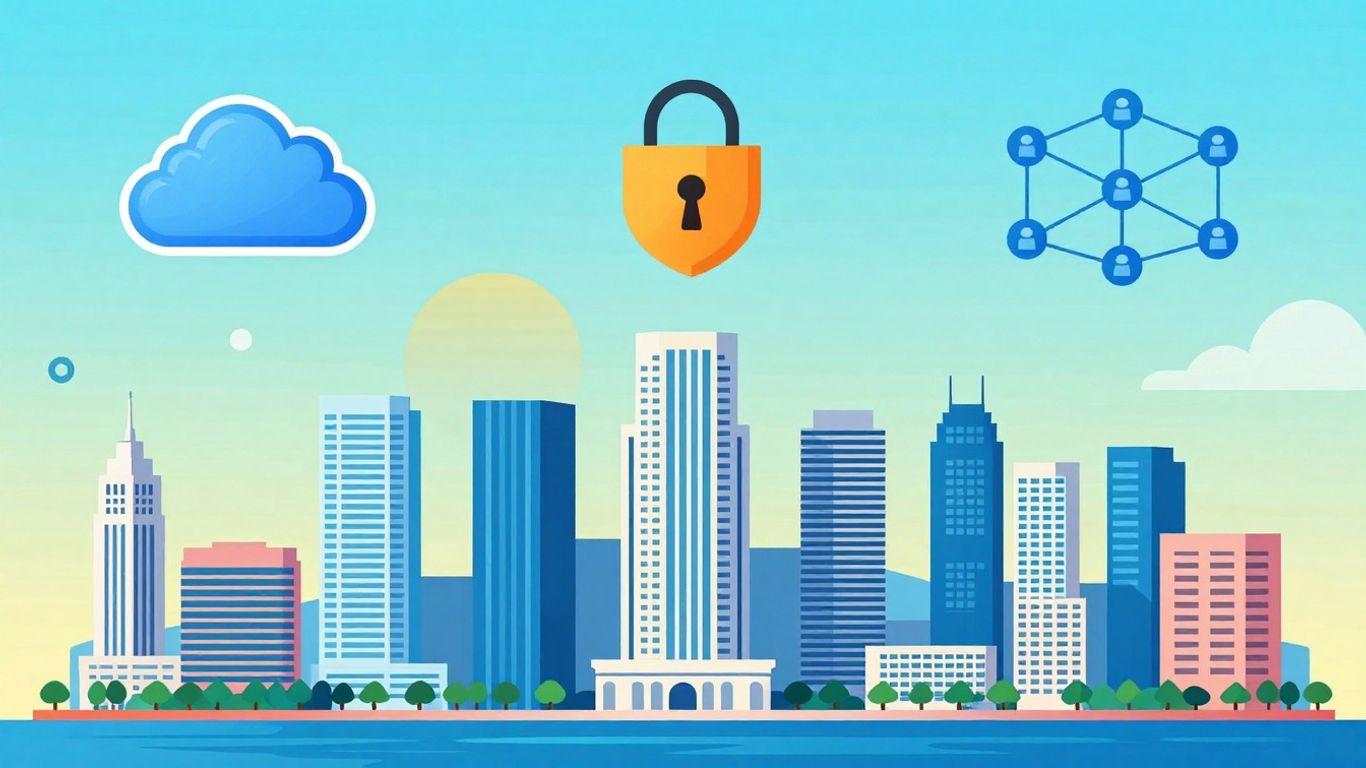 Miami IT services infographic with city skyline.