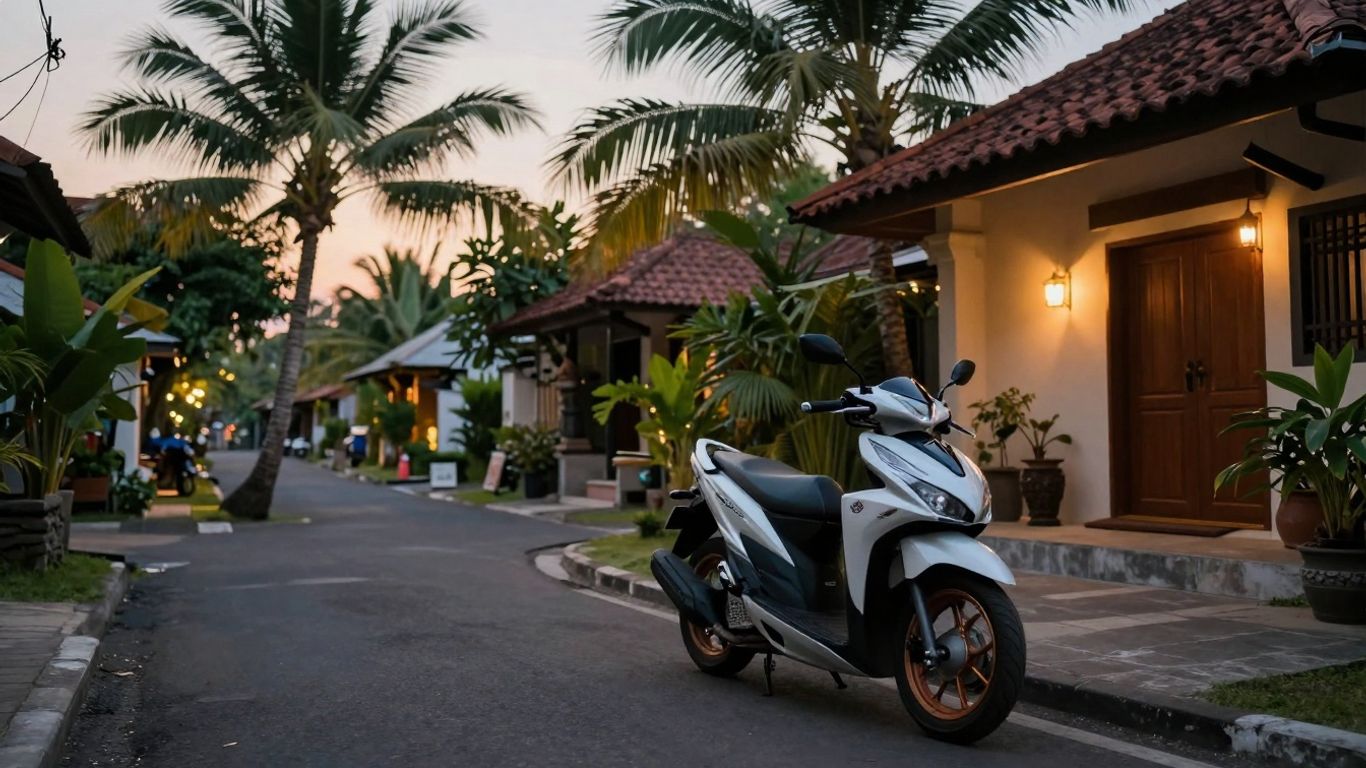 Safe transportation in Bali at dusk.