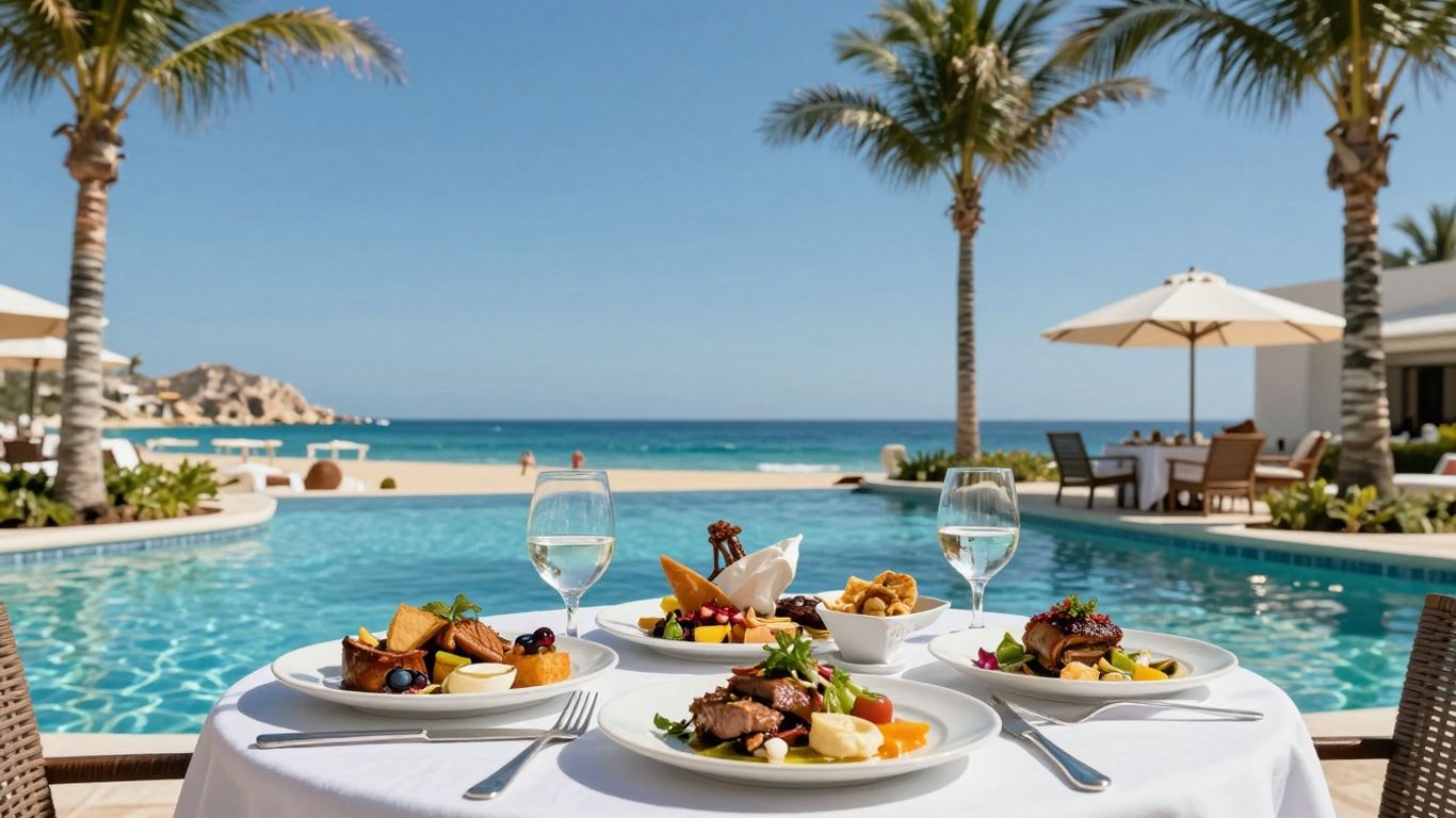 Cabo resort pool and gourmet dining experience