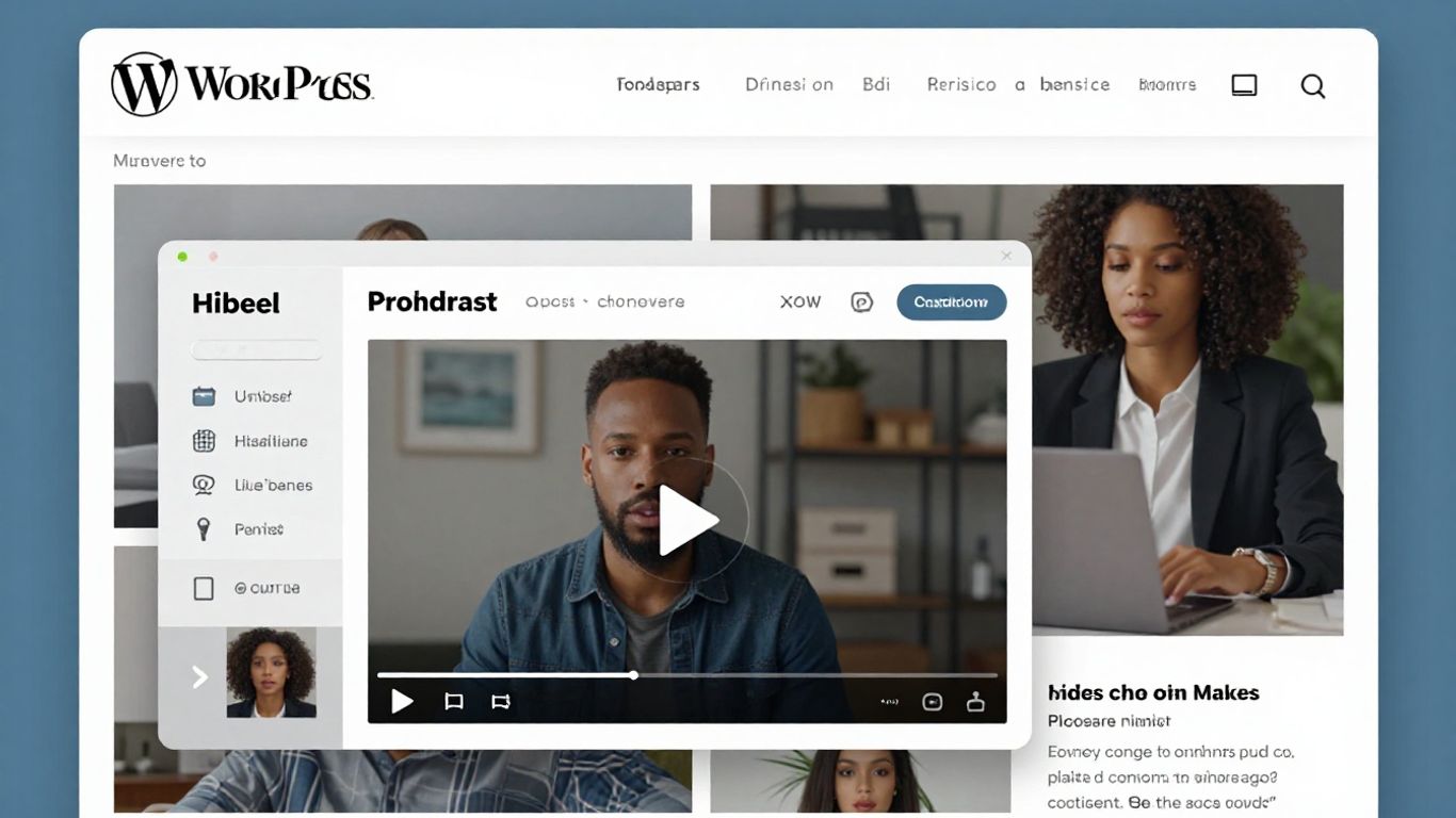 Interface WordPress avec une vidéo intégrée