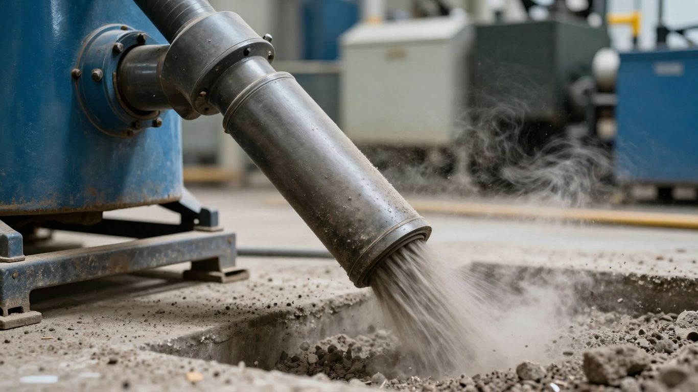 Aspiradora industrial que recoge polvo en suspensión en una fábrica.