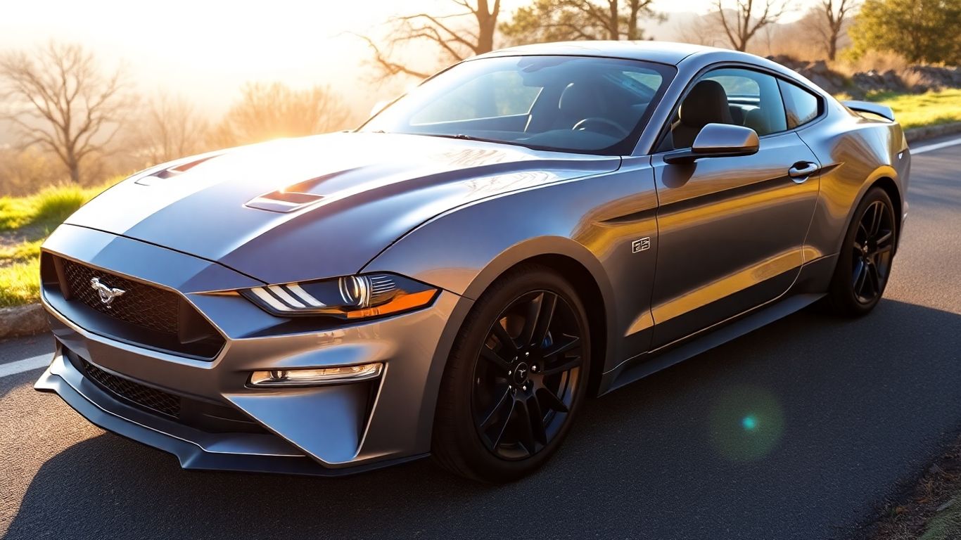 2025 Ford Mustang on a sunny road.
