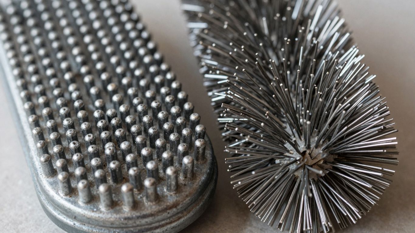 Stud brush and wire brush comparison