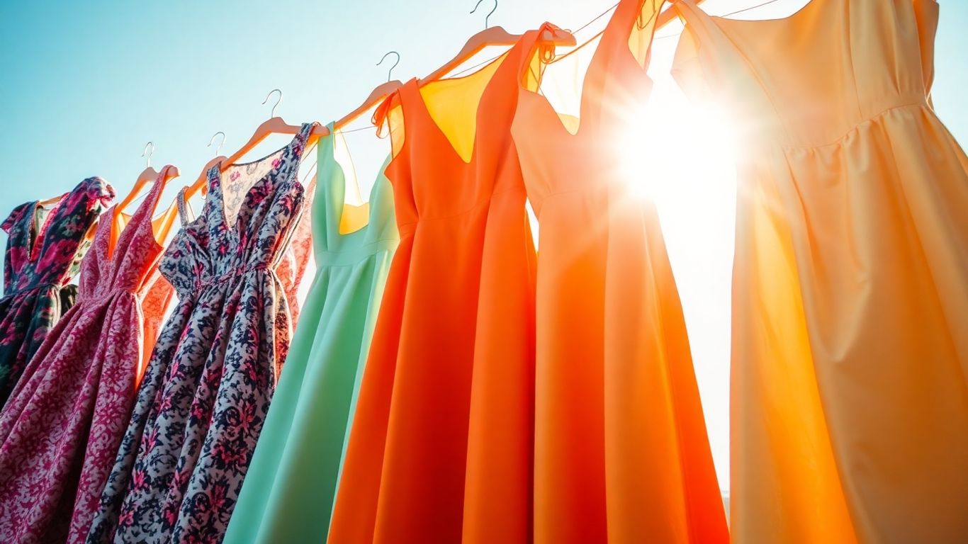 Macy's dresses on sale, colorful and stylish.