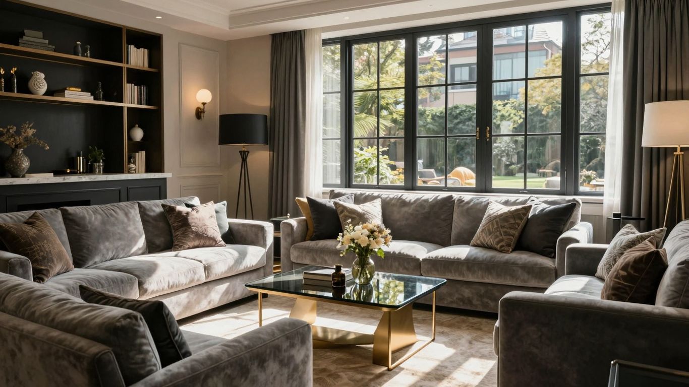 Professional Airbnb interior design with luxurious furnishings and natural light.