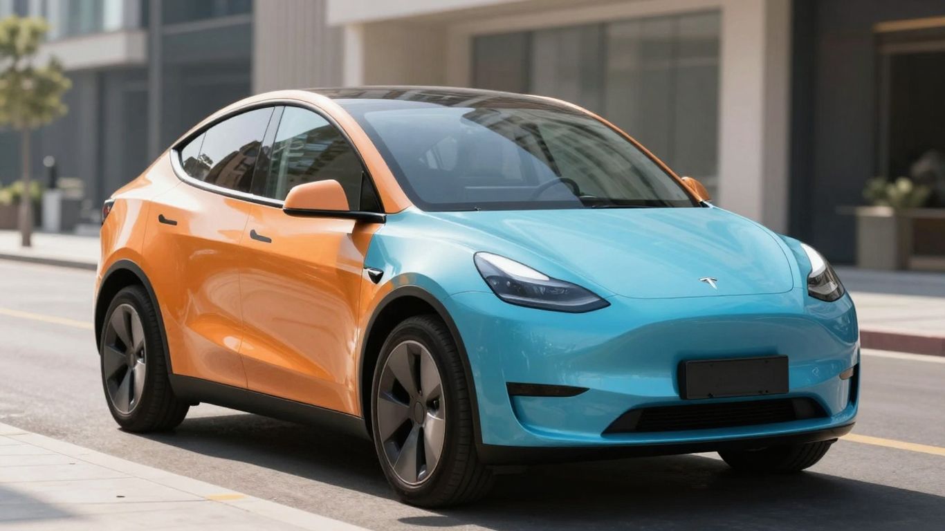 Tesla Model 2 compact EV concept car.