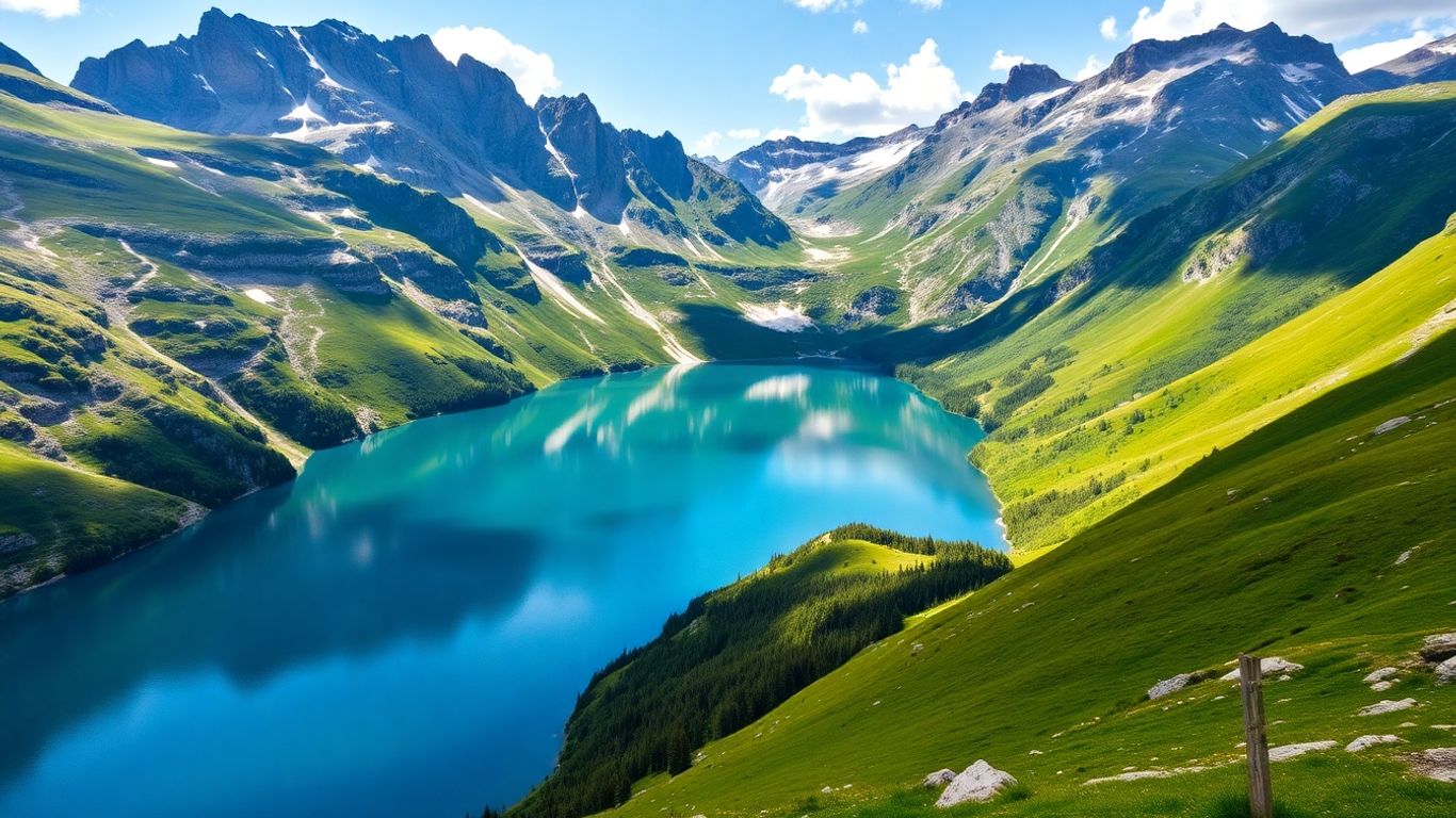 Morskie Oko w Tatrach z górami w tle