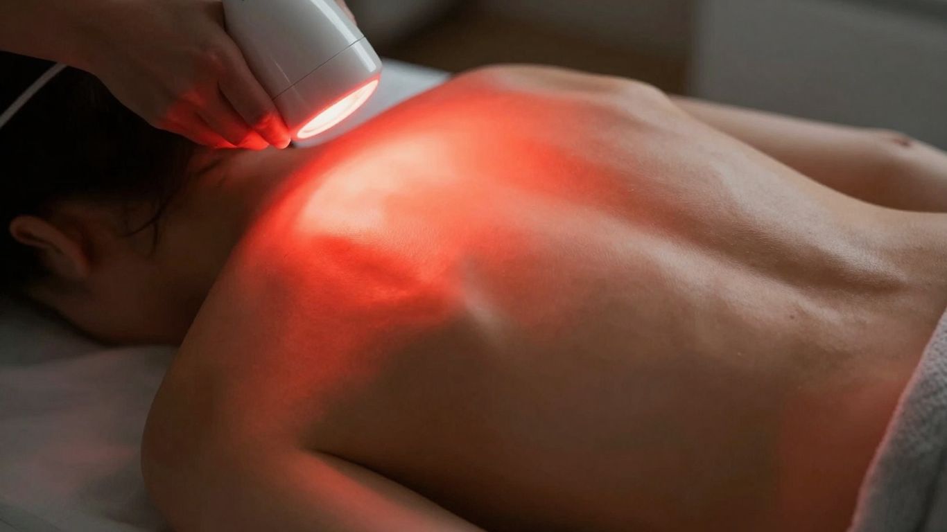 Red light therapy treatment for pain and injury recovery.