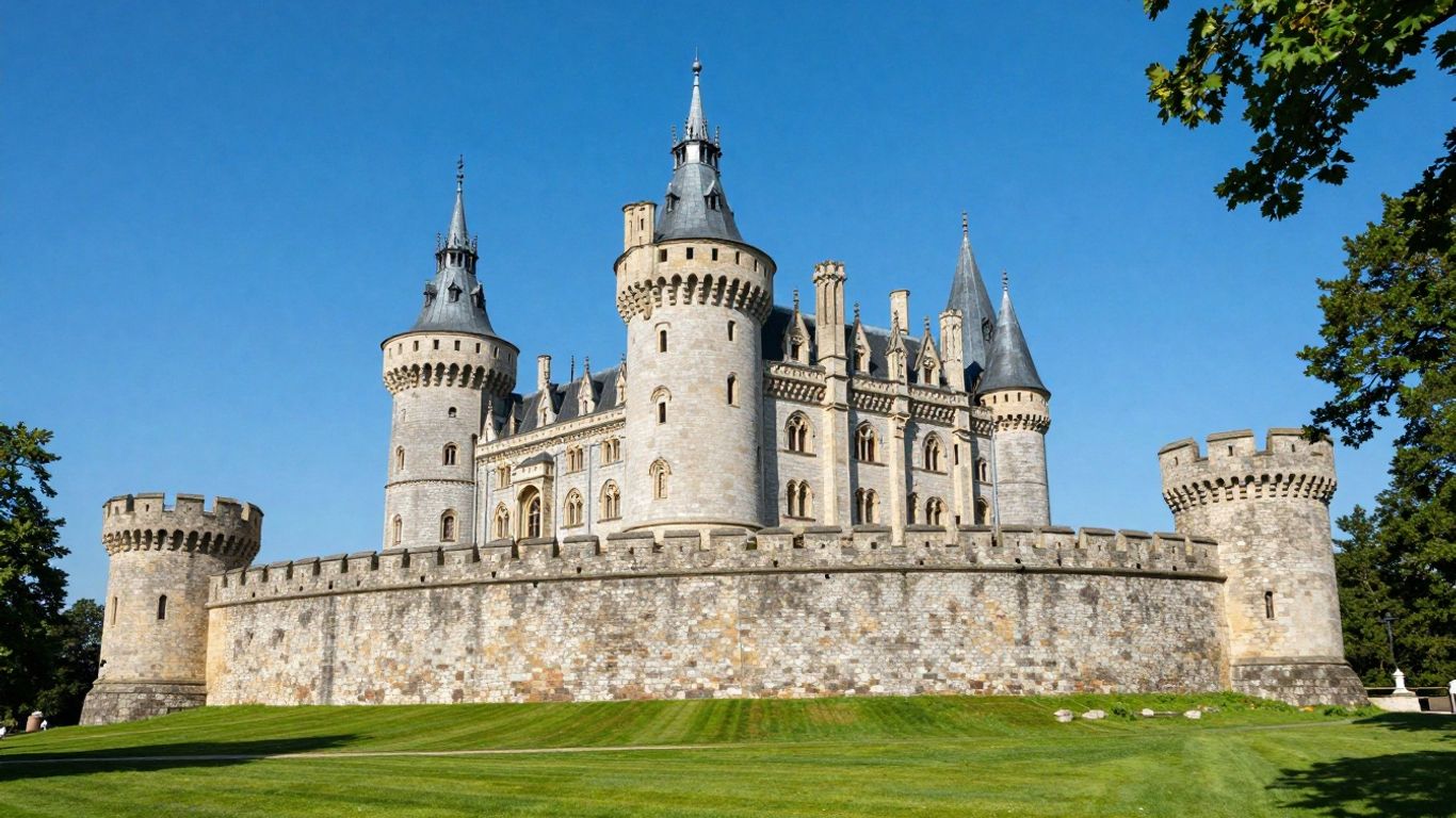 Majestätische Burg in NRW mit grüner Landschaft