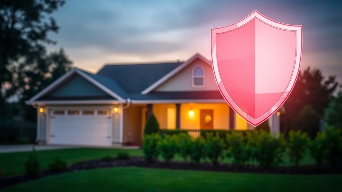 Casa protegida por un escudo de seguro