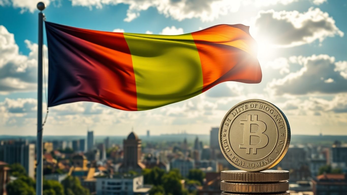 Taxe Mici, Economie Mare? Ce Spune Realitatea Românească Despre Politicile Fiscale Liberale 1 Steag românesc și o monedă mare cu umbră.