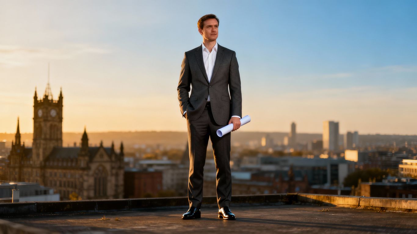 Professional man with will document in Manchester.