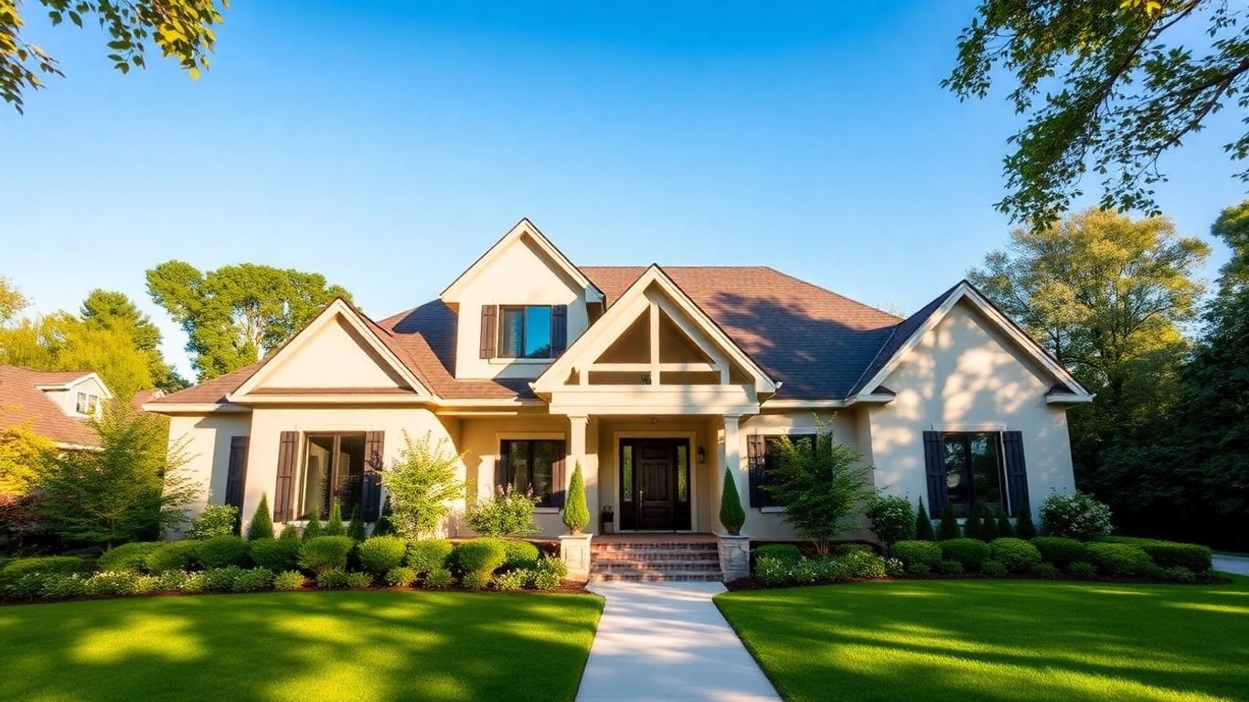 Ansley Park house with green landscaping and blue sky.