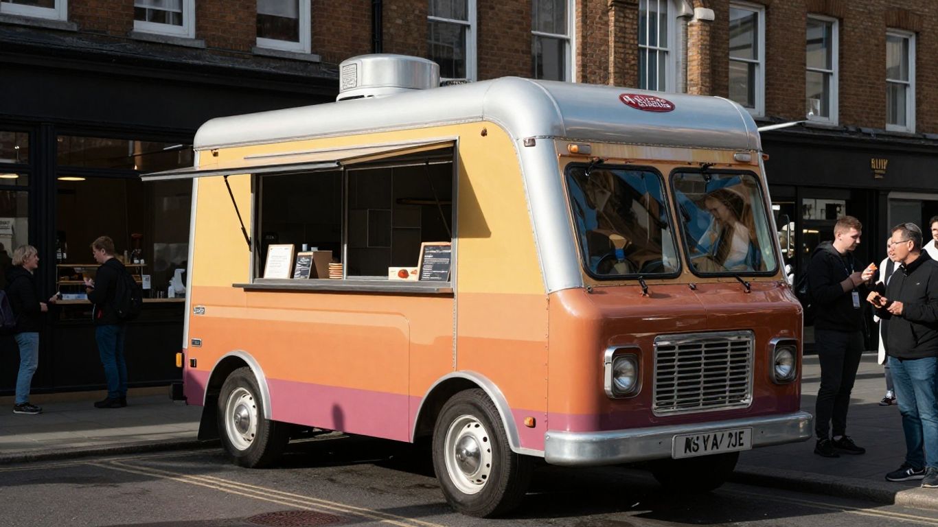 Food truck on a UK street.