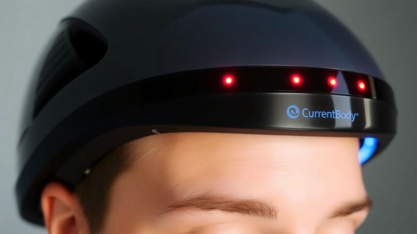 CurrentBody LED Hair Growth Helmet glowing red