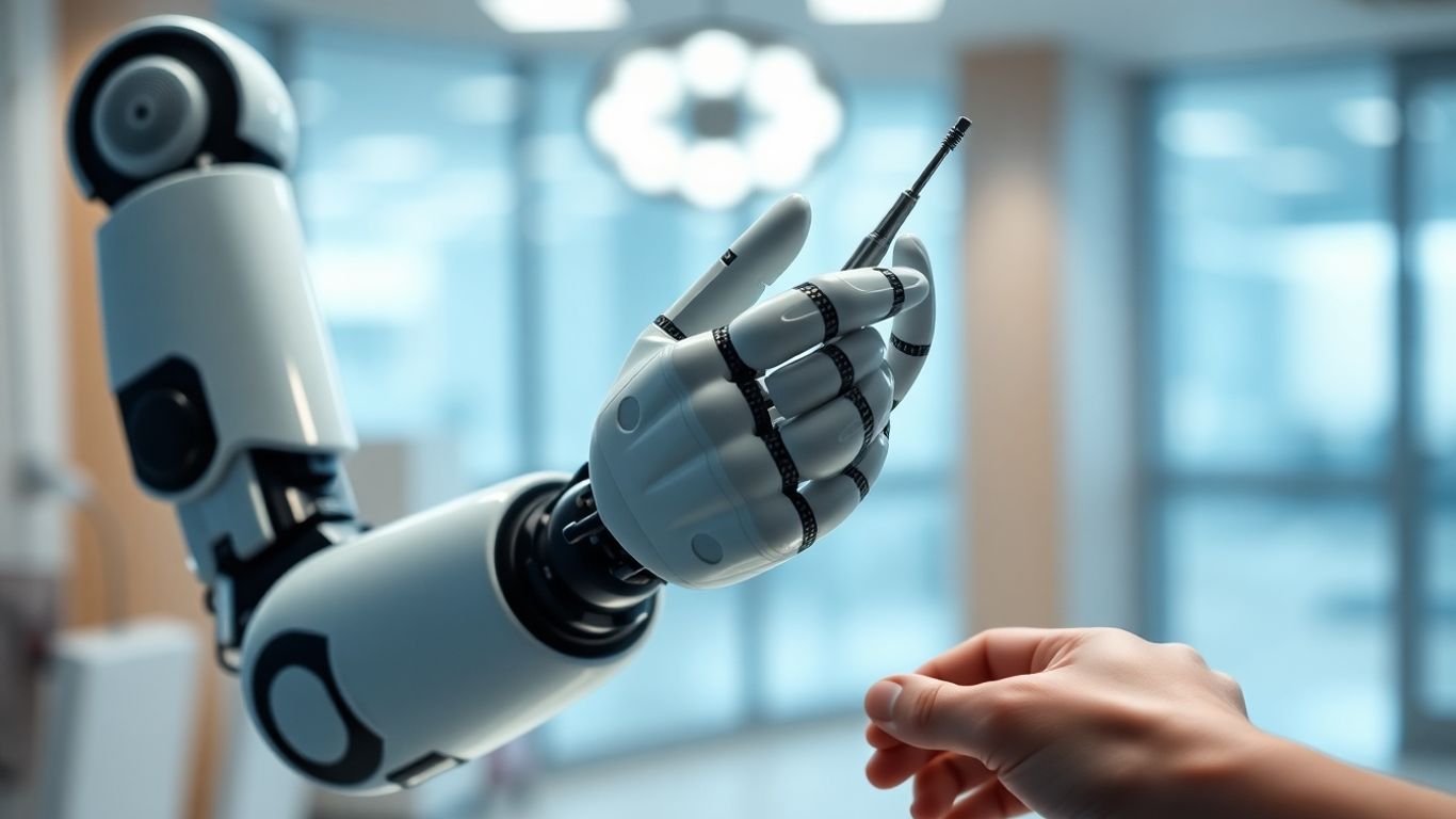 Robotic arm assisting patient in Australian hospital