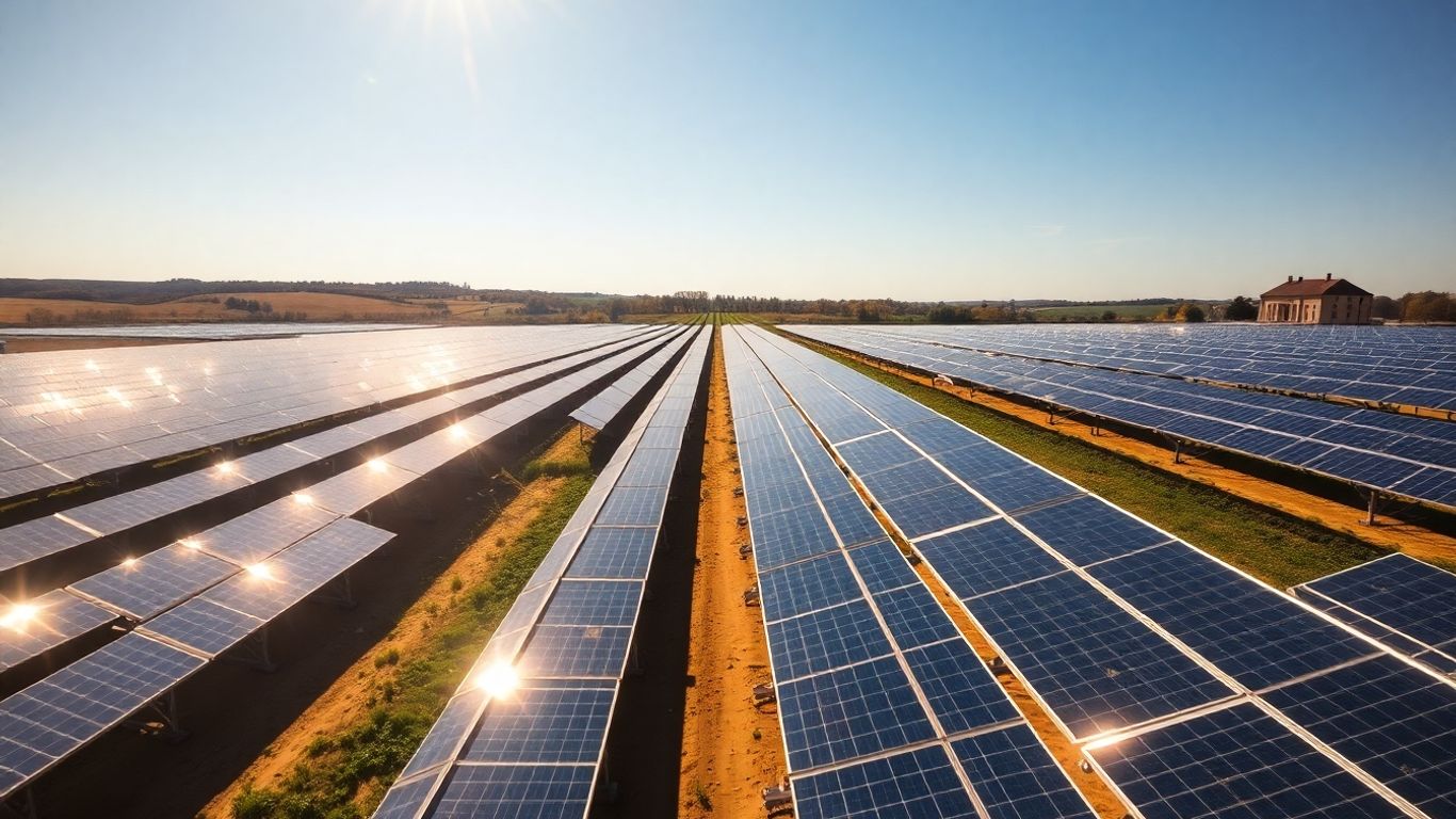 Panneaux solaires sous un ciel bleu