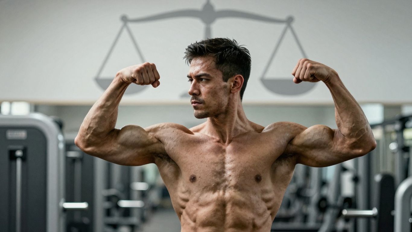 Bodybuilder with balanced hormones