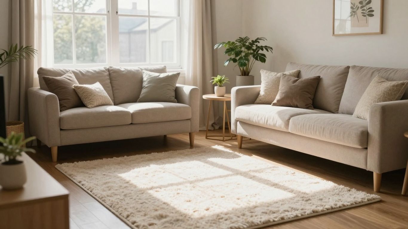 Cozy living room interior with natural light.