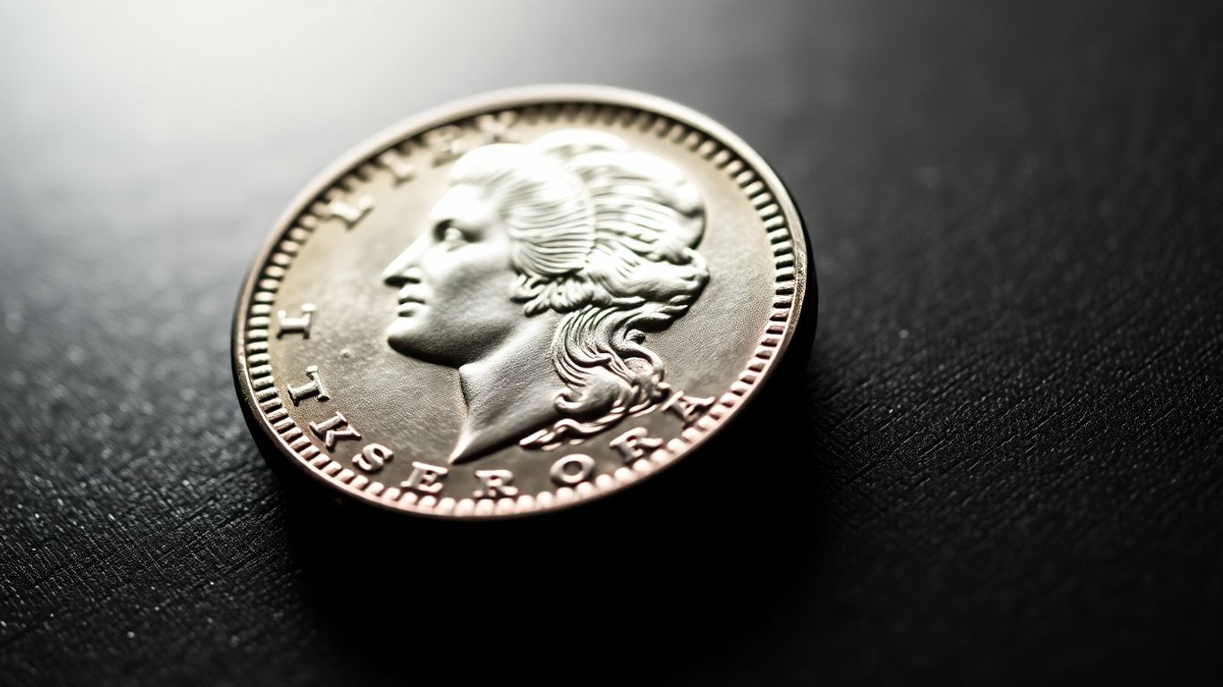 Close-up of a Dallas silver dollar coin