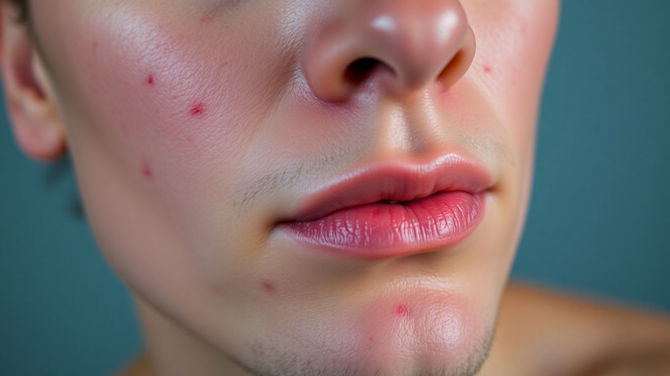 Close-up of skin with acne scars.
