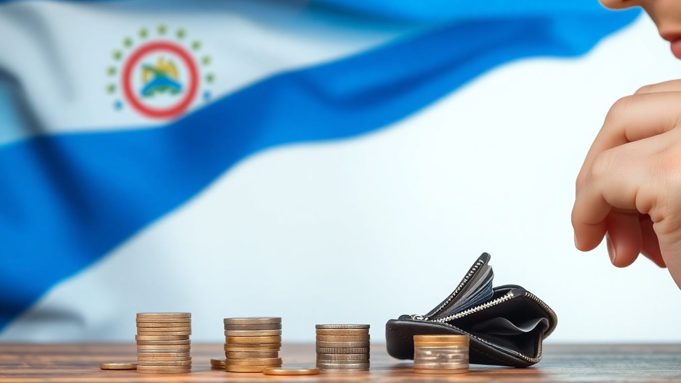 Bandera de Paraguay y persona con dinero.