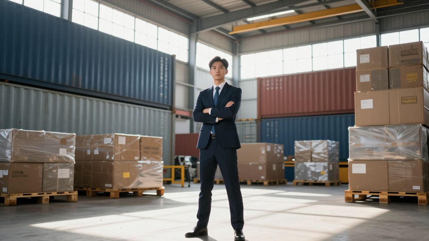 Freight agent training, logistics, shipping containers, warehouse, professional