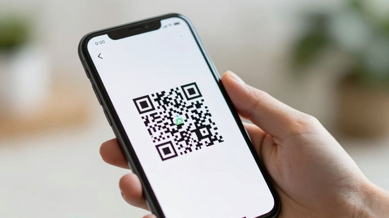 Smartphone displaying a QR scanning app with no advertisements.