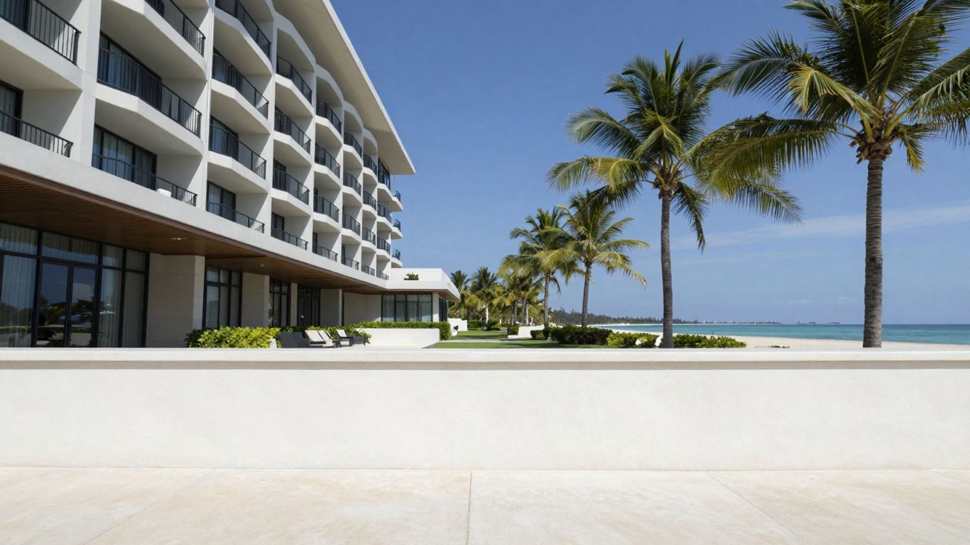 Hotel near Labuan Bajo airport with tropical scenery.