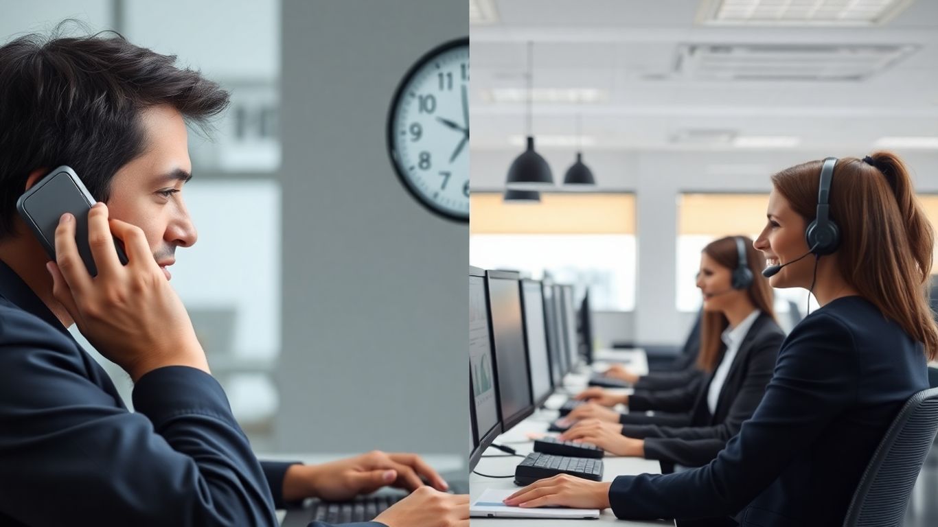 Happy agents and customers in a smooth call center.