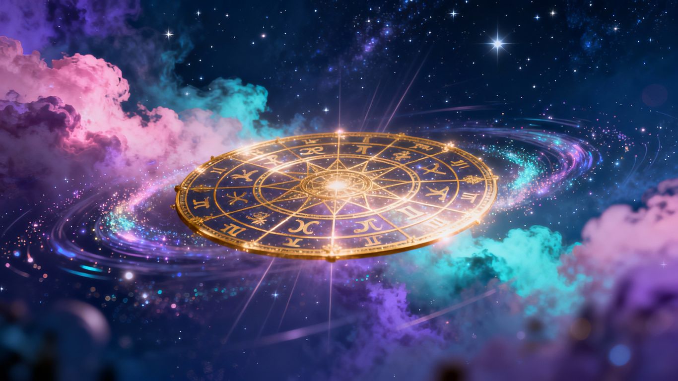 Astrological chart as a spiritual map in a night sky.