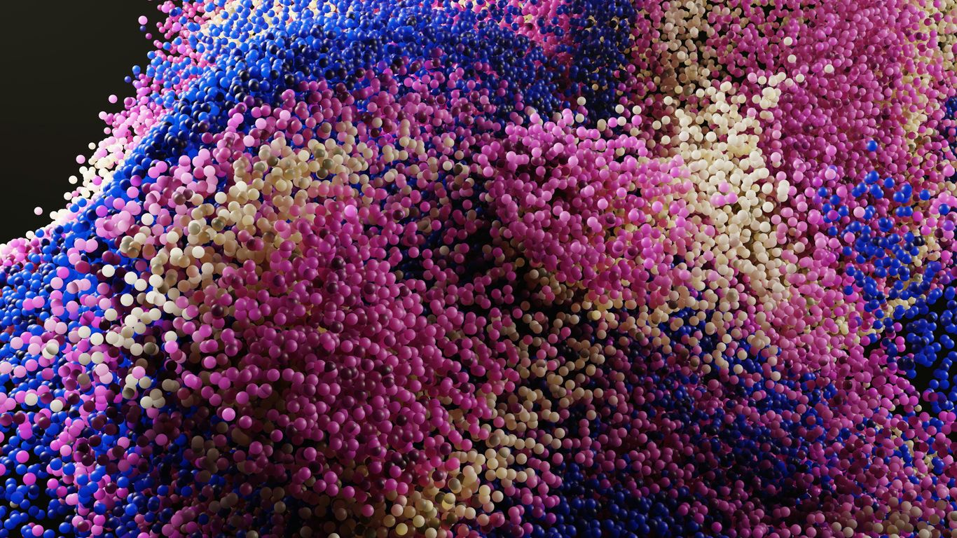 Colorful spheres create an abstract and vibrant texture.