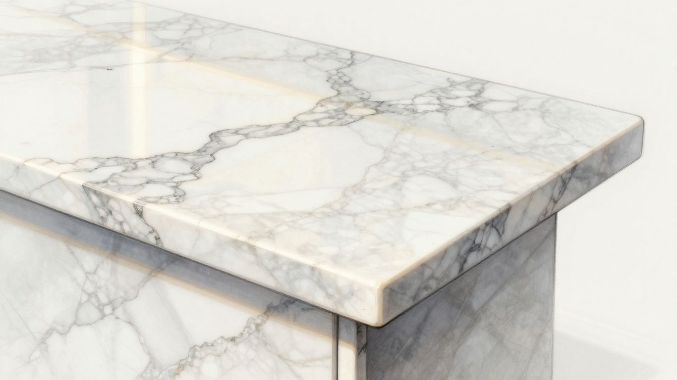 Elegant marble countertop with natural veining.