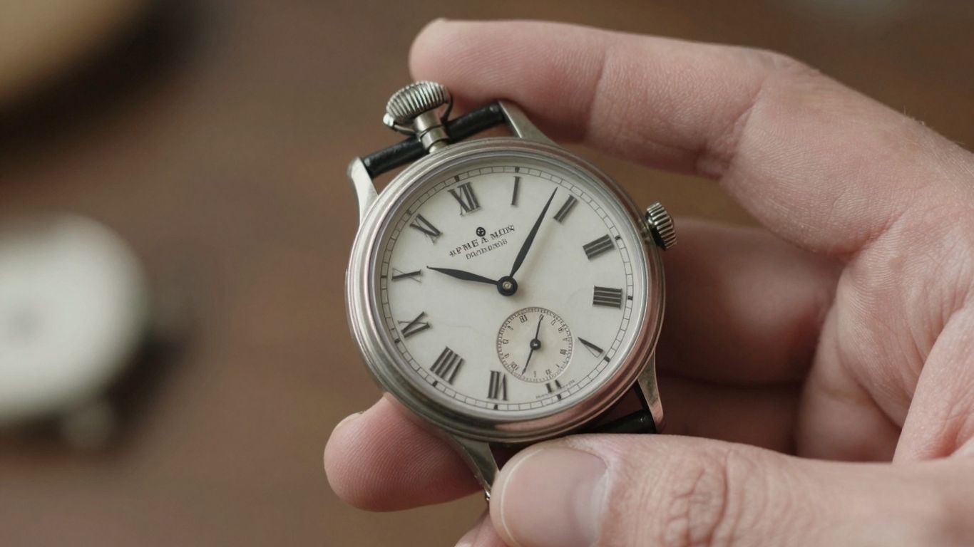 Mano protegiendo un valioso reloj antiguo.