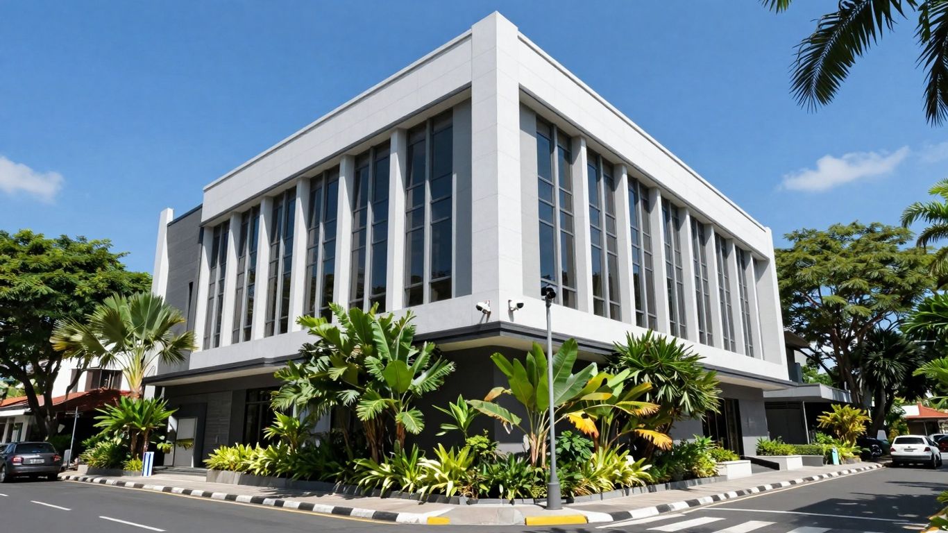 Corporate security in a tropical Bali setting.