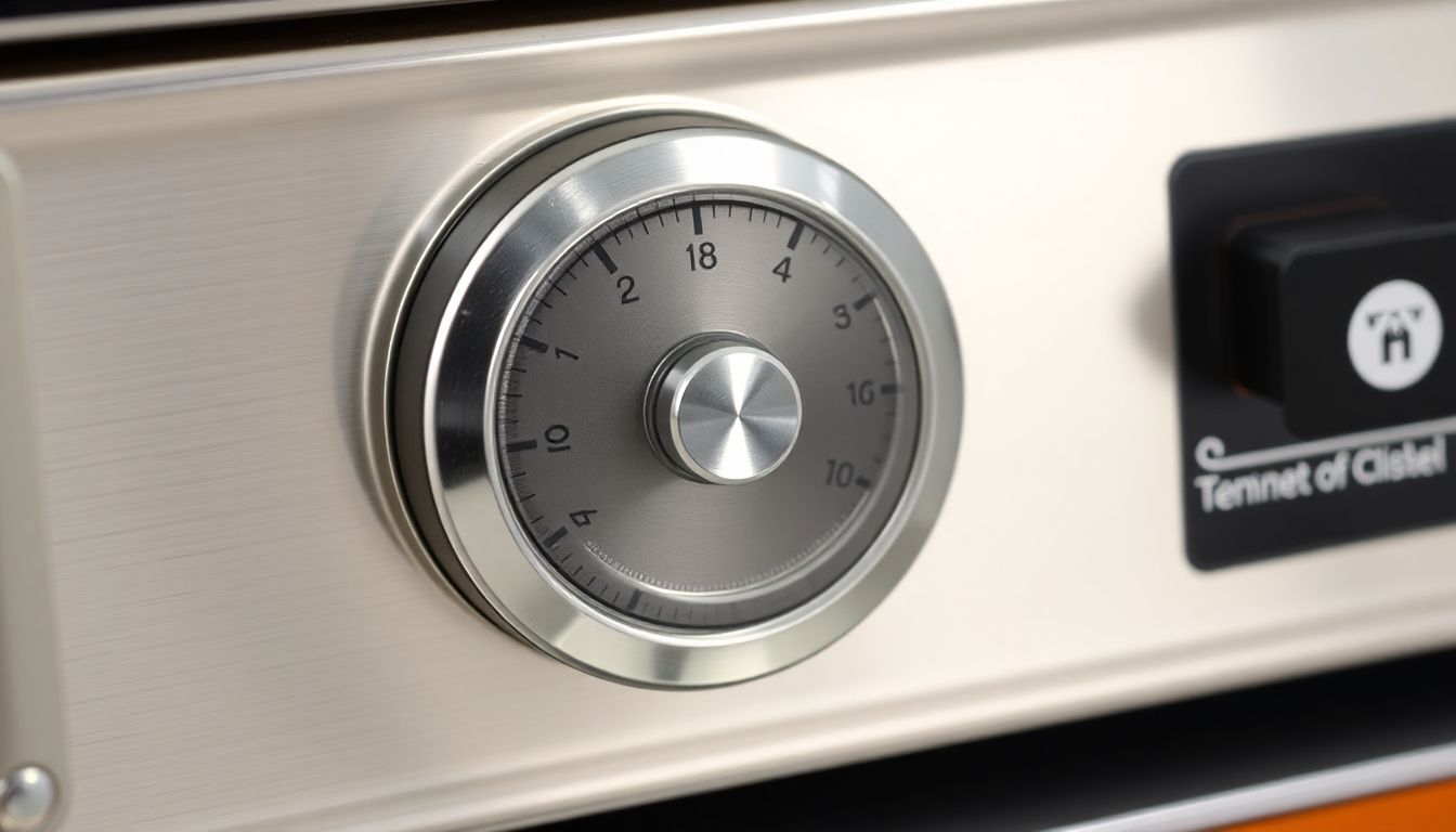 Close-up of a heat sealer's temperature adjustment dial.