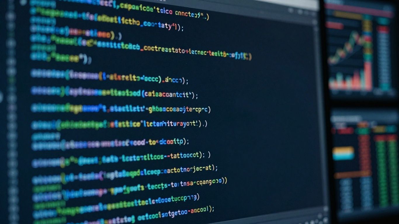 Computer code on a screen for trading.