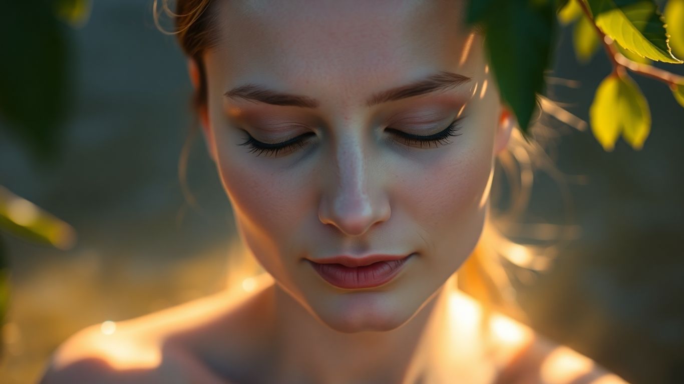 Person calmly relaxing with eyes closed and serene expression.