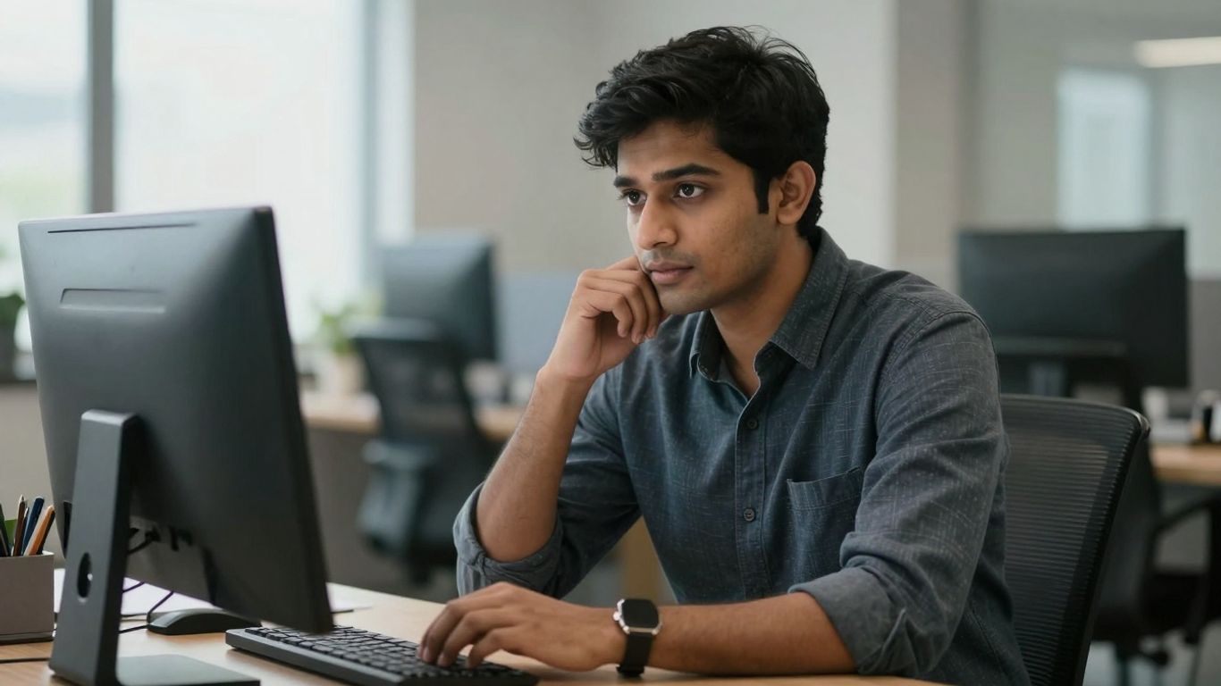 Nieuwe werknemer luistert aandachtig naar collega op kantoor.